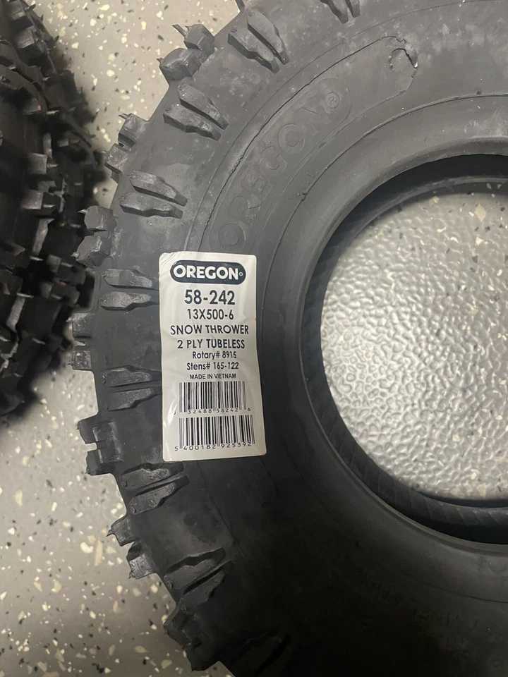 Set Of 2 = 58-242 Oregon Snow Thrower Tire 13x5.00-6 - Image 3 of 4