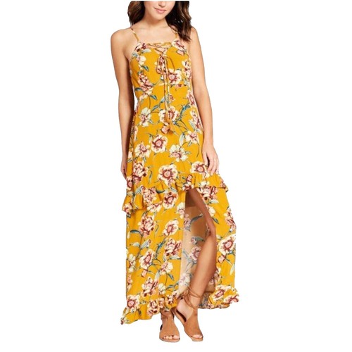 xhilaration off the shoulder dress Xhilaration Floral Off the Shoulder Drawstring Waist Maxi Dress- Size 1X