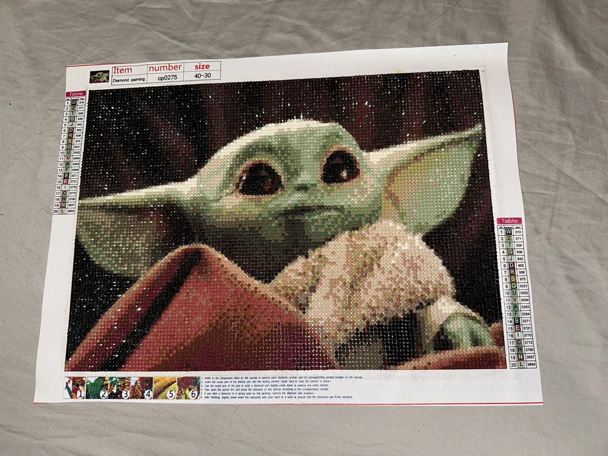 Diamond Art 5D Canvas Ready For Frame Baby Yoda / Grogu Star Wars /  Mandalorian