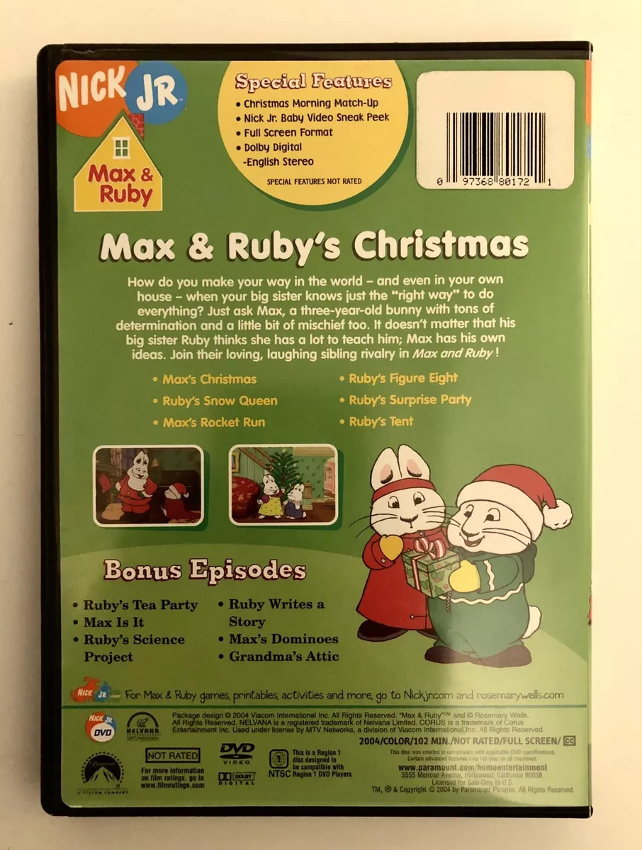 Nickelodeon Jr. Max Ruby s Christmas DVD TESTED WORKING VGC