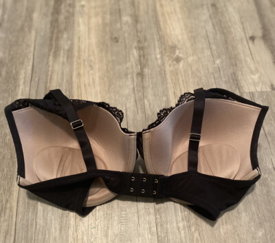Third Love 32G lace contour plunge bra sexy black and nude lingerie style