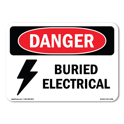 Buried Electrical ANSI Danger Sign Metal Plastic Decal
