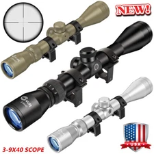 3-9x40 Hunting Rifle Scope Crosshair R4 Reticle Optical Scope with 1" Tube Rings