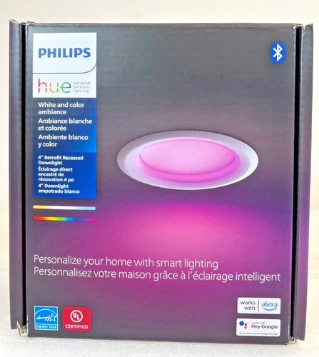 PHILIPS HUE White & Color Ambiance 4" High Lumen Retrofit Recessed Downlight