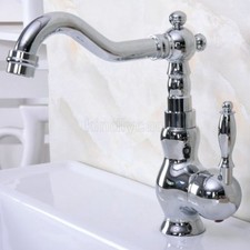 Polished Chrome Brass Single Lever Bathroom Basin Sink Faucet Vessel Mixer Tap