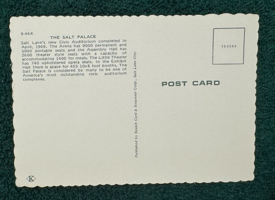 Postcard 4699 Salt Palace Salt Lake City Utah UNMAILED eBay