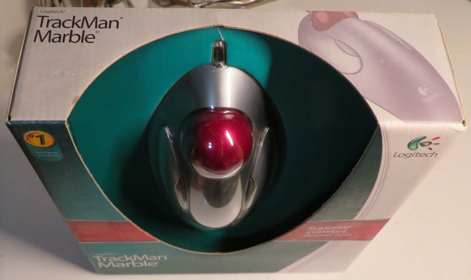 RARE Logitech Trackman Marble Trackball Mouse Wired New Old Stock 