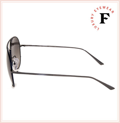 LANVIN 110 Ruthenium Black Leather Titanium Aviator  display picture 3