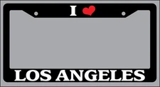 I Heart Los Angeles Black Plastic License Plate Frame Auto