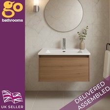 Oak Wall Hung Vanity Unit