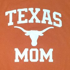 University of Texas Longhorns Mom/Mother T Shirt-Burnt Orange/White-Size XL-GUC