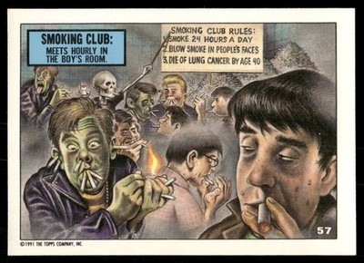 Toxic High School 1991 Smoking Topps Sticker Card #57 (NM)