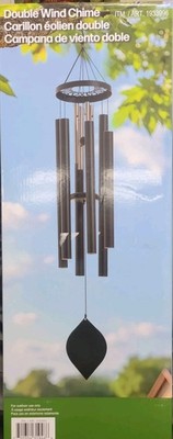 Stylecraft Double Wind Chime, 7 in. Diameter x 46 in. H Harmonic Aluminum Tubes
