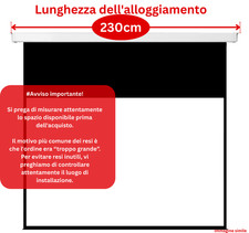 Schermo Proiettore Manuale 120 Pollici WASJOYE - Avvolgibile Con Blocco Automatico, Formato 16:9, Per Cinema Casa