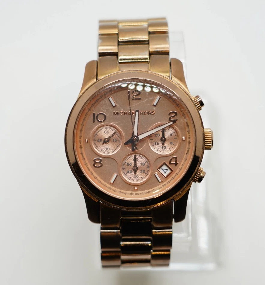 Orologio Michael Kors Cronografo Bracciale Acciaio Inox Tono Oro Rosa