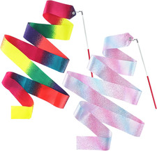 2Pcs Dance Ribbons Gymnastics Ribbon 78.7 Inch Twirling Dancing Ribbons for Kids