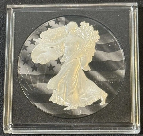 2025 1 Oz .999 Fine American Silver Eagle Black Flag Edition ASE Colorized Coin!