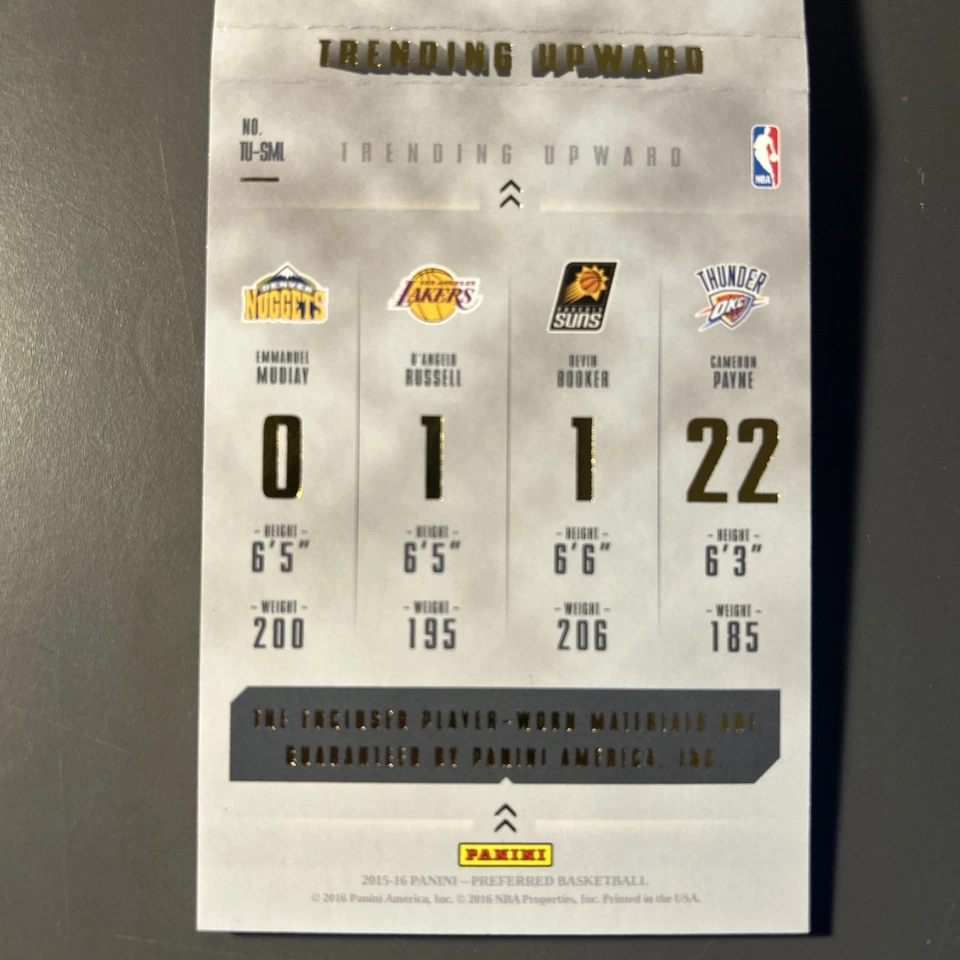 2015-16 preferred rookies thrending upward booklet /199 Devin Booker D’Angelo R. - Image 4 of 4