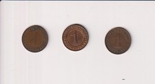 Deutsches Reich, 3 x 1 Reichspfennig 1931 E (2x)/ 1934 E