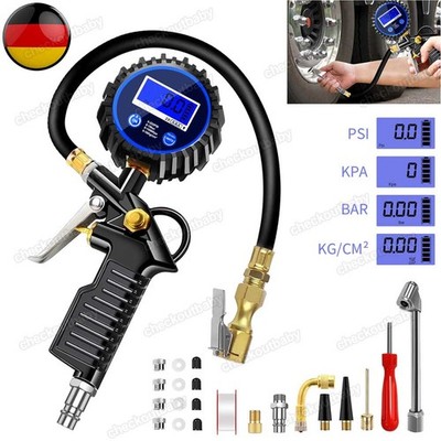 Digital Reifenfüllpistole Luftdruckprüfer Druckluft Reifenfüller Manometer 16Bar