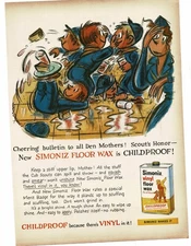 1959 Simoniz Vinyl Floor Wax Cub Scouts playing art Whitney Darrow Jr Print Ad