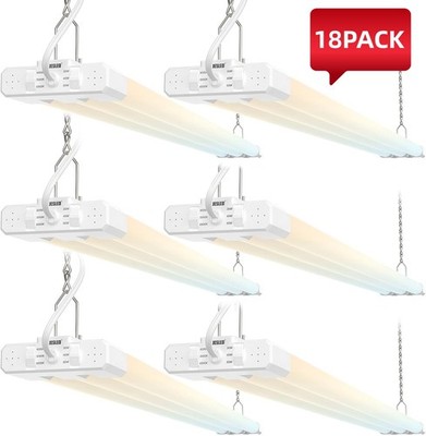 4FT LED Shop Lights 18 PACK 4000K 5000K 6500K Selectable 30W 40W 50W Utility ETL