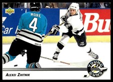 1992-93 Upper Deck #566 Alexei Zhitnik Los Angeles Kings Rookie Hockey Card. rookie card picture