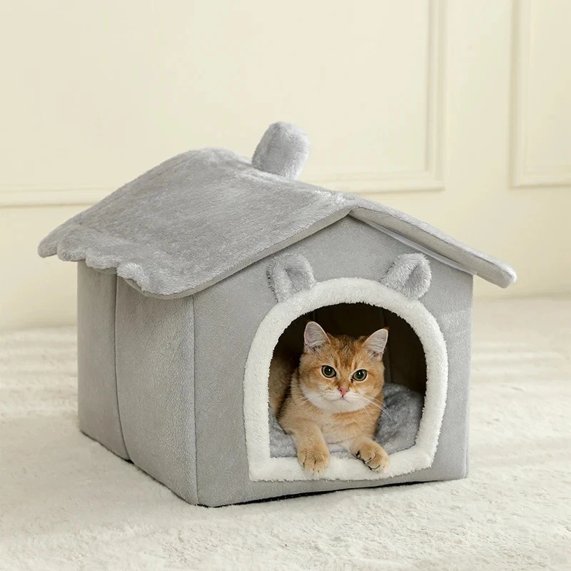Pet Dog Cat House Kennel Soft Bed Cave Puppy Doggy Sofa Bed Warm Cushion Beds - Image 2 of 4
