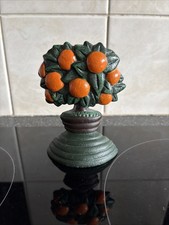 Vintage Rustic Cast Iron door stop Small Orange Tree 11 Cm