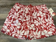 OP Swim Trunks Men's L 36-38 Orange Hibiscus Floral Surf Beach Hawaiian