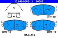 ATE Bremsbelagsatz, Scheibenbremse 13.0460-5831.2 FüR Mazda