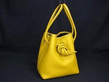 ASIC asic Bond Leder Kordelzug Handtasche Beuteltasche Damen Gelb FL5896