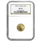 2007-W 1/10 oz Burnished American Gold Eagle MS-70 NGC
