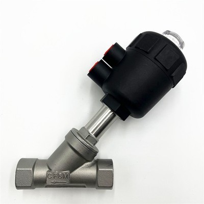 1'' DN25 NPT SS304 Single Acting Pneumatic Air Actuated Angle Seat Valve NC