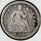 1850 Seated Liberty Silver Dime FINE Condition