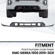 Front Lower Bumper Cover Fascia For 2019 2020 2021 GMC Sierra 1500 W/Skid Primed