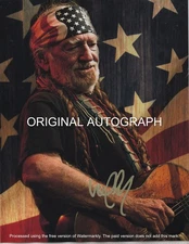 WILLIE NELSON - AMERICAN COUNTRY  LEGEND - HAND SIGNED AUTOGRAPHED PHOTO COA