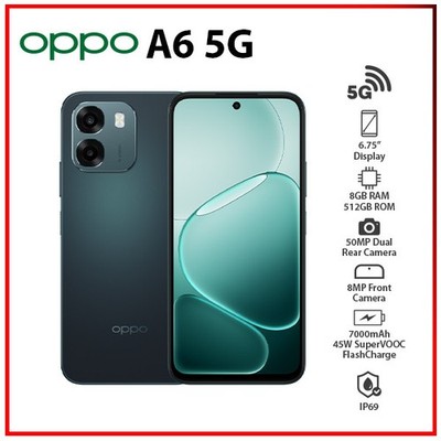 (New) OPPO A6 5G 8GB+512GB BLUE Unlocked Dual SIM Global Android Cell Phone