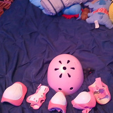 Kids Pink 7-Piece Skate Protective Gear Set: Helmet, Knee/Elbow Pads, Wrist