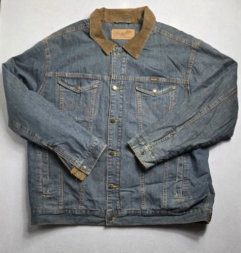 Vintage Wrangler Denim Jacket Mens conceal carry  Pockets XL - product listing photo