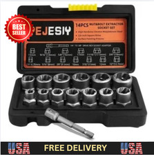 Bolt Extractor Set 14-Piece Stripped Bolt Extractor Socket Set with Storage Case