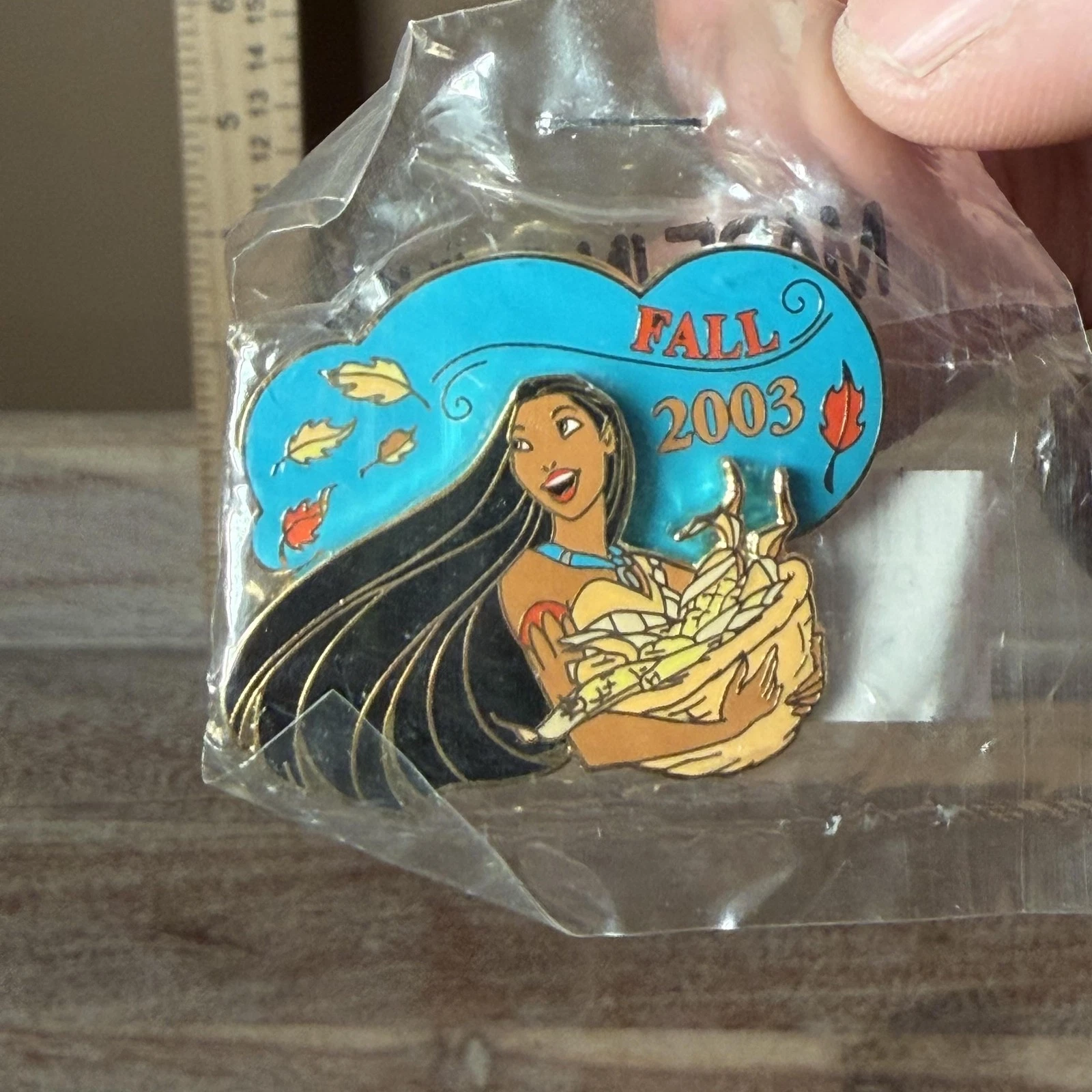 2003 Disney Pocahontas Fall Enamel Pin New Sealed Autumn Leaves Blue Sky