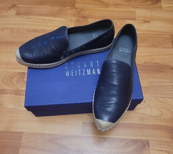 Women Stuart Weitzman Loafers Navy Leather 38
