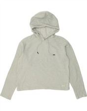 UNDER ARMOUR Womens Graphic Hoodie Jumper UK 10 Small Grey Cotton PH15