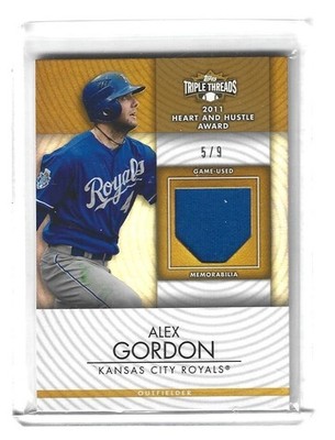 2012 Topps Triple Threads Alex Gordon KC Royals GU Jersey #TTUR75 5/9