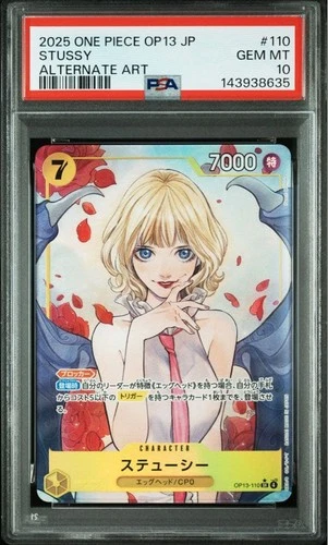 PSA 10 Stussy SR Alternate Art OP13-110 2025 ONE PIECE Card Japanese