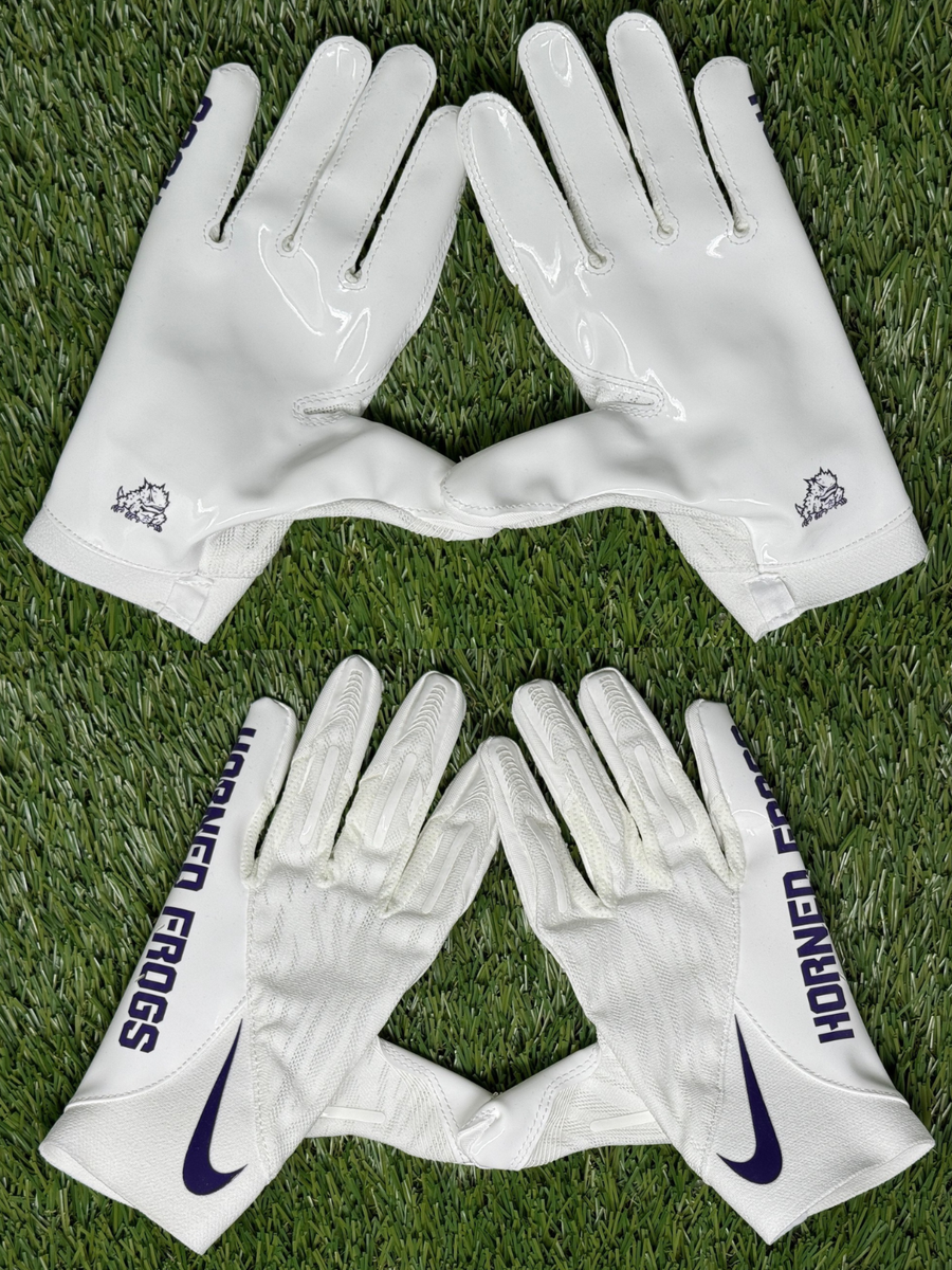 Promo Nike Vapor Knit FG TCU Football Gloves Mens Large White