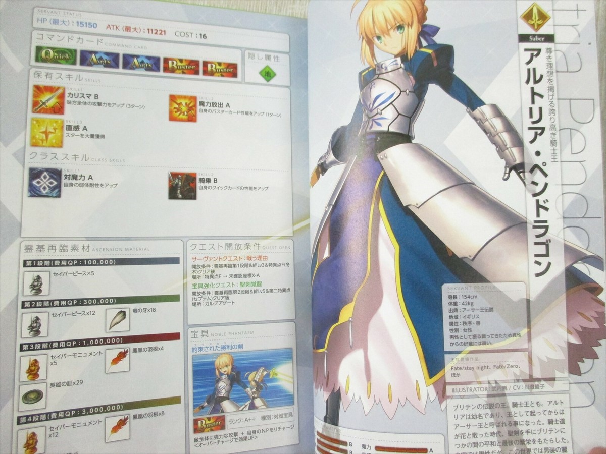 FATE GRAND ORDER Servant Storage Art Guide Fan Book Type-Moon 2016