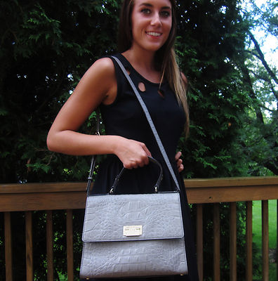 FRENCH GREY Kate Spade ORCHARD VALLEY Doris Alligator Croc Leather