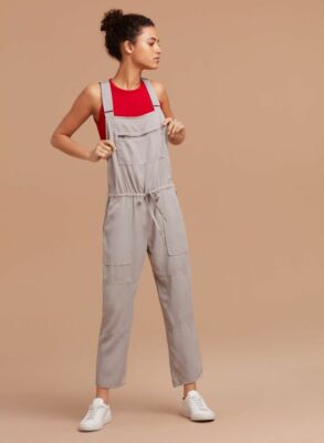 アリシアスタン　front Pocket Overalls - Gray Aritzia Wilfred Free Valletta Gray Beige Overalls Flowy